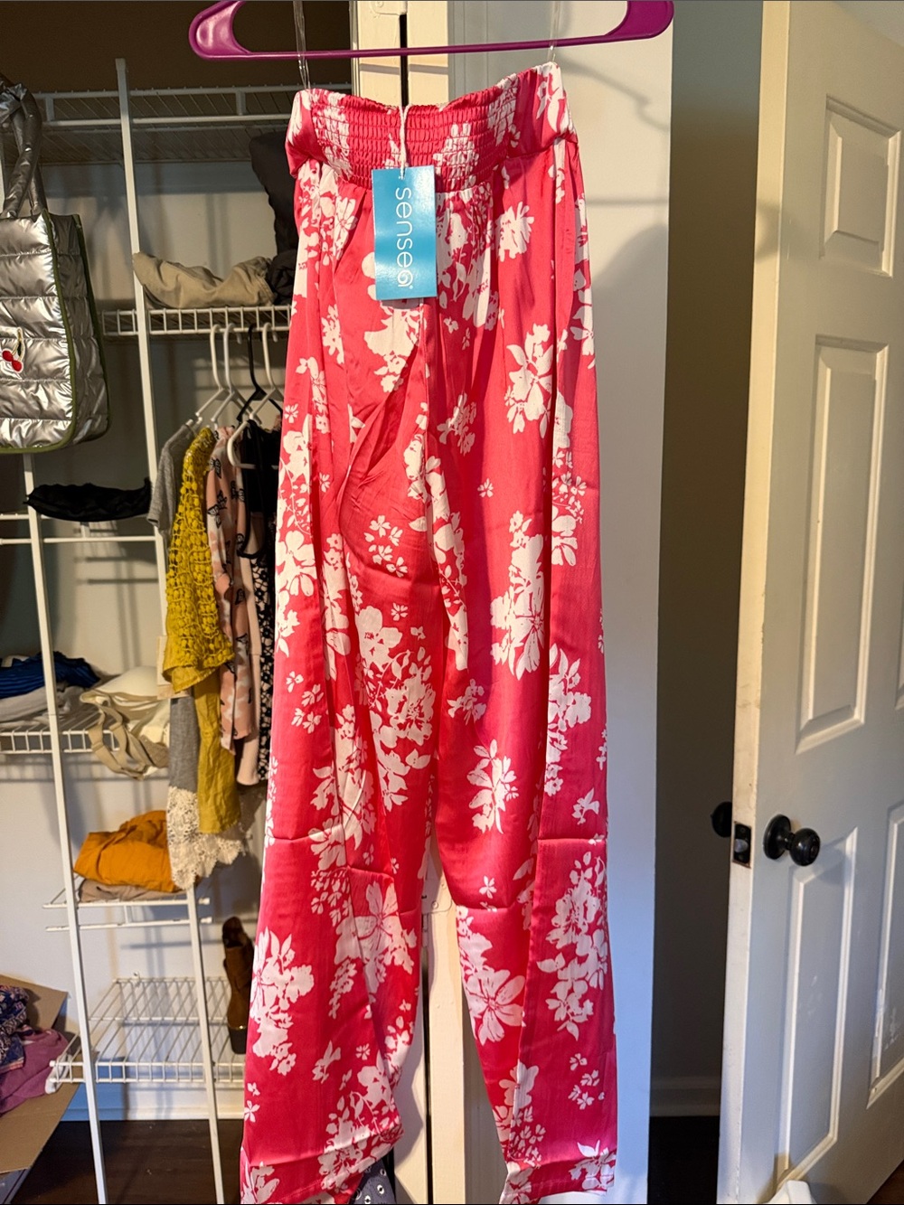 Sense9 Pink Floral Wide-Leg Lounge Pants